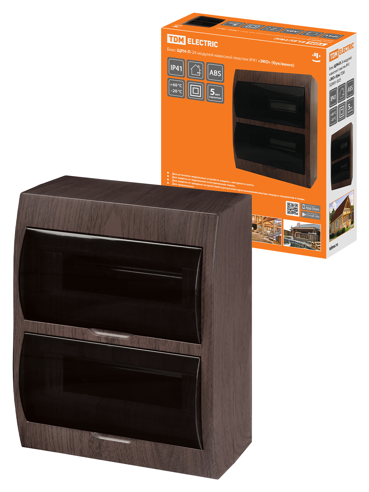 Щит распределительный TDM ELECTRIC SQ0901-0025 ЩРН-П-24 "Эко" (бук)