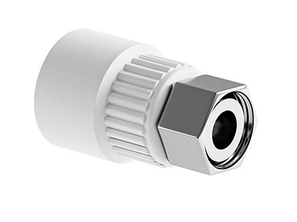 Муфта комбинированная Муфта SLT AQUA PP-R с накидной гайкой 20×1/2" Муфта комбинированная Муфта SLT AQUA PP-R с накидной гайкой 20×1/2"