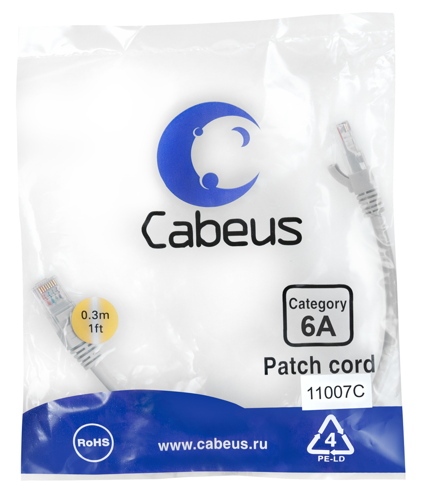 PC-SSTP-RJ45-Cat.6a-0.3m-LSZH (11007c)