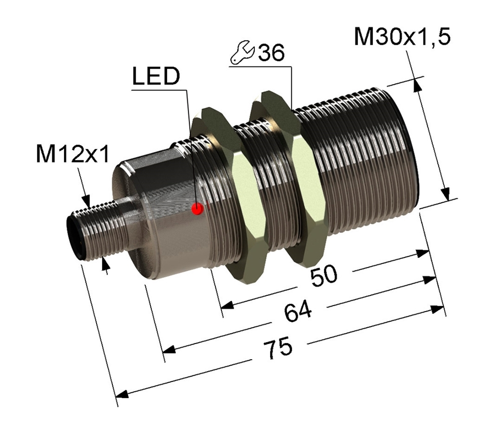 Датчик индуктивный бесконтактный PS2-30M75-10B51-C4