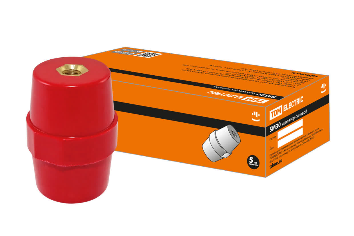 Изолятор шинный TDM ELECTRIC SQ0807-0052 SM61 силовой Н61хD50хМ10мм (Упаковка 10шт)