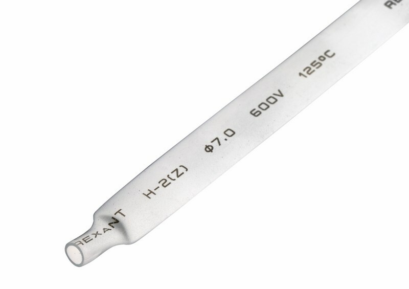 20-7001 ∙ Термоусаживаемая трубка REXANT 7,0/3,5 мм, белая, упаковка 50 шт. по 1 м ∙ кратно 50 шт