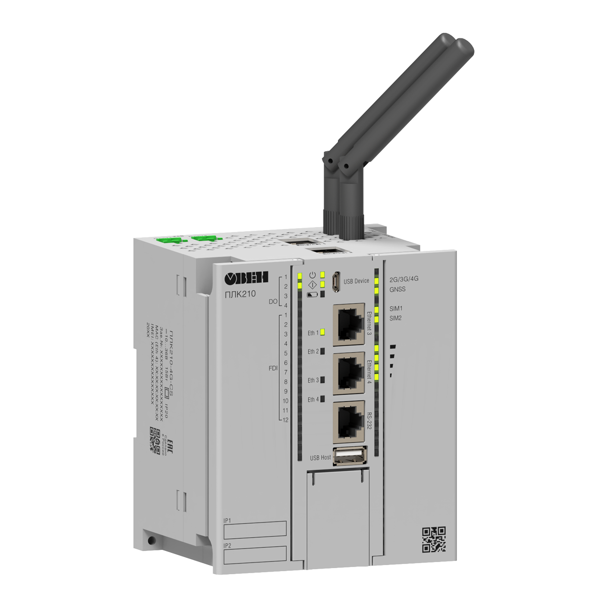 Контроллер для территориально распределенных систем ОВЕН ПЛК210-4G-CS