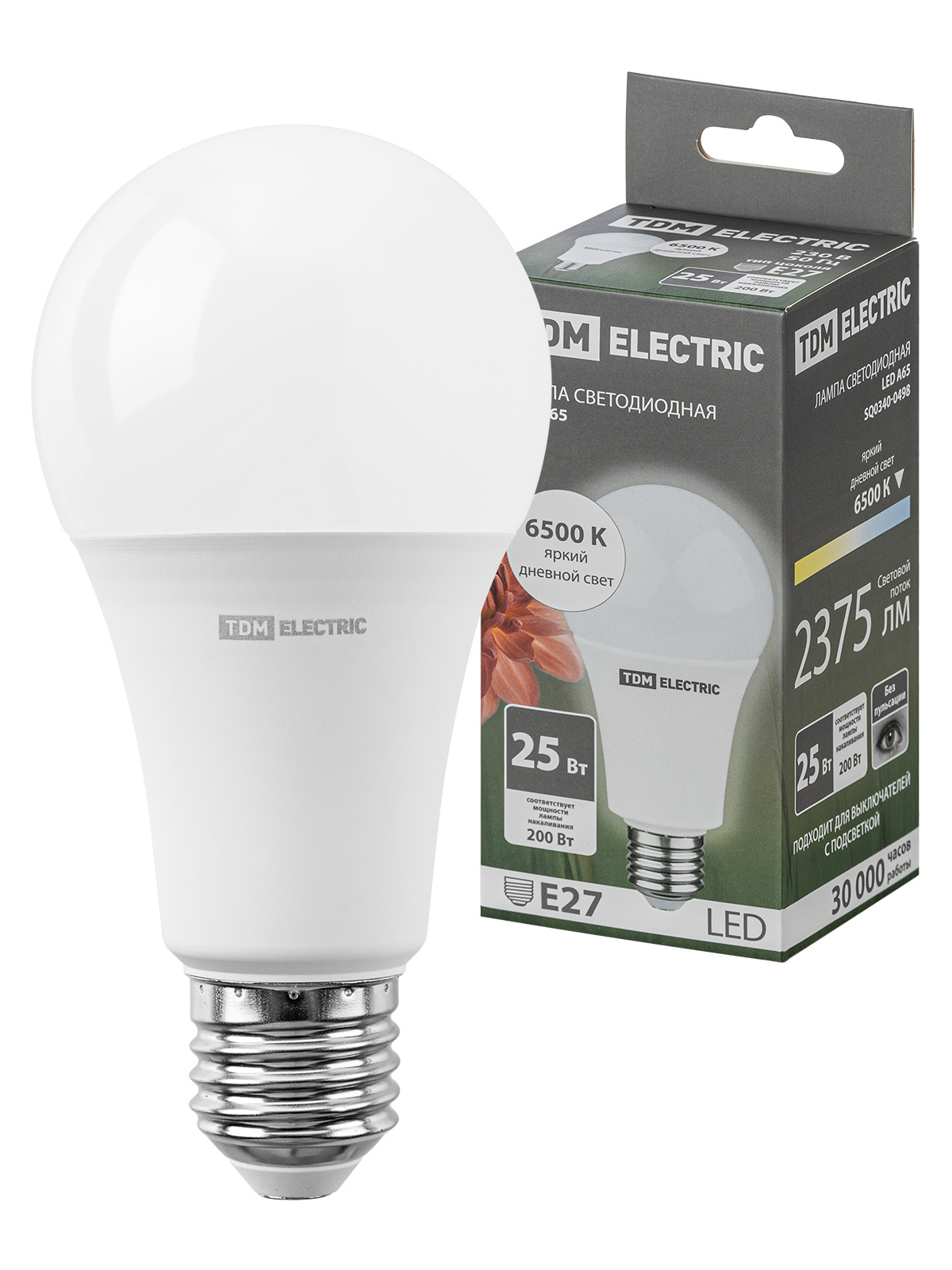 Лампа светодиодная TDM ELECTRIC SQ0340-0498 А65 25 Вт, 230 В, 6500 К, E27