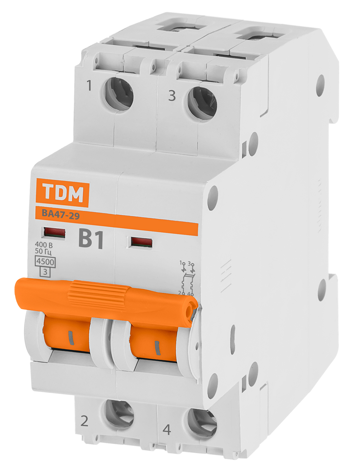Выключатель автоматический модульный TDM ELECTRIC SQ0206-0026 ВА47-29 2Р 16А 4,5кА х-ка В