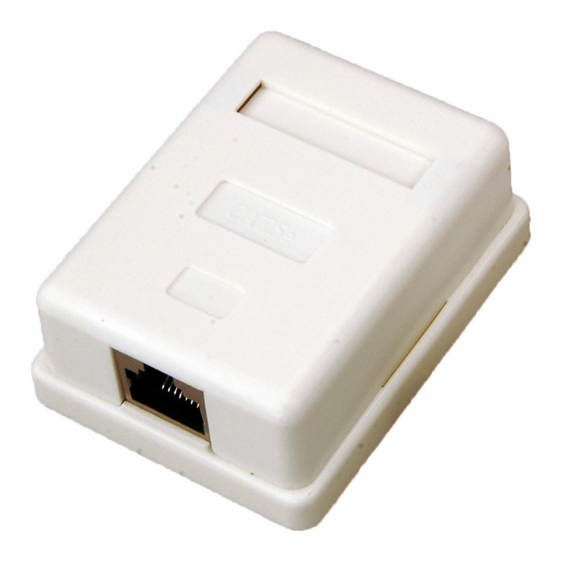 03-0122 ∙ Розетка компьютерная внешняя, 1-порт RJ-45 (8P8C), FTP экранированная, категория 5e Rexant ∙ кратно 10 шт