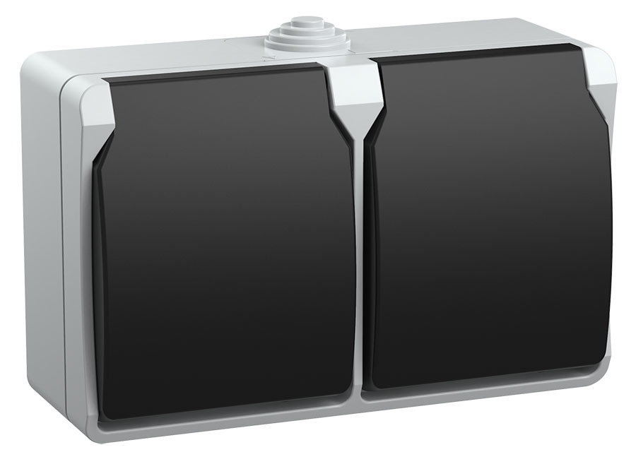 Розетка электрическая ERS22-K03-16-54-DC ∙ FORS Роз. 2-я с з/к/ш о/у 16А IP54 РСб22-3-ФСр сер. IEK