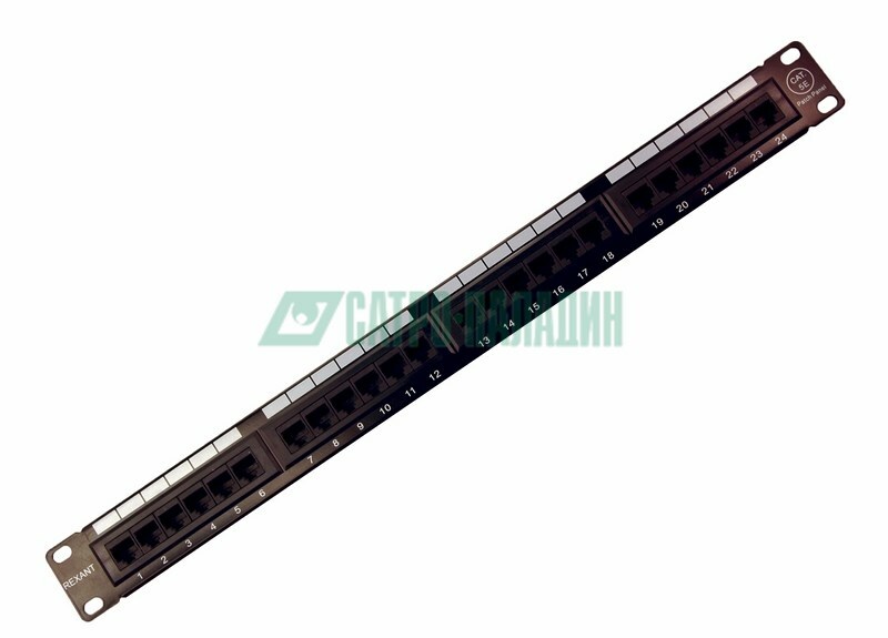 04-0021 ∙ Патч-панель 19", 1U, 24 порта RJ-45, категория 5e, UTP неэкранированная, черная Rexant