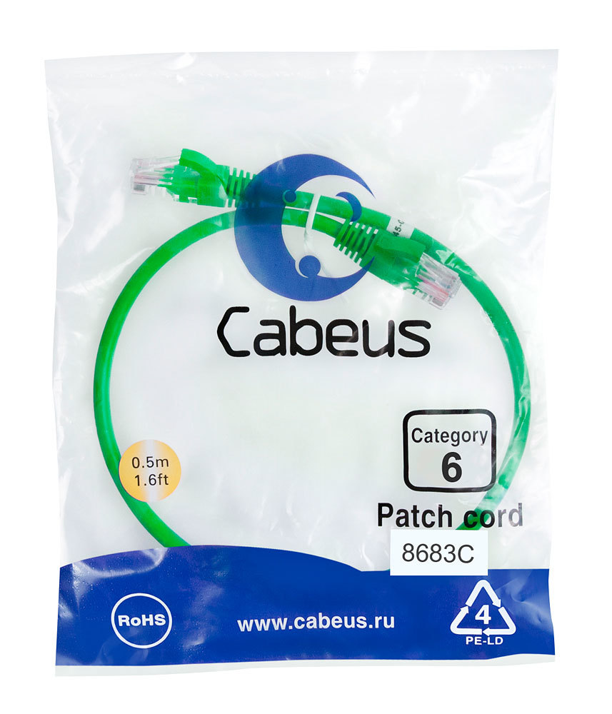 PC-UTP-RJ45-Cat.6-0.5m-GN (8683c)