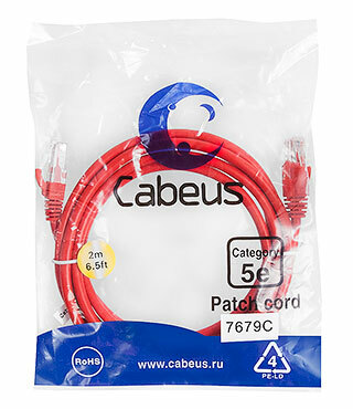 Патч-корд Cabeus PC-UTP-RJ45-Cat.5e-2m-RD (7679c)