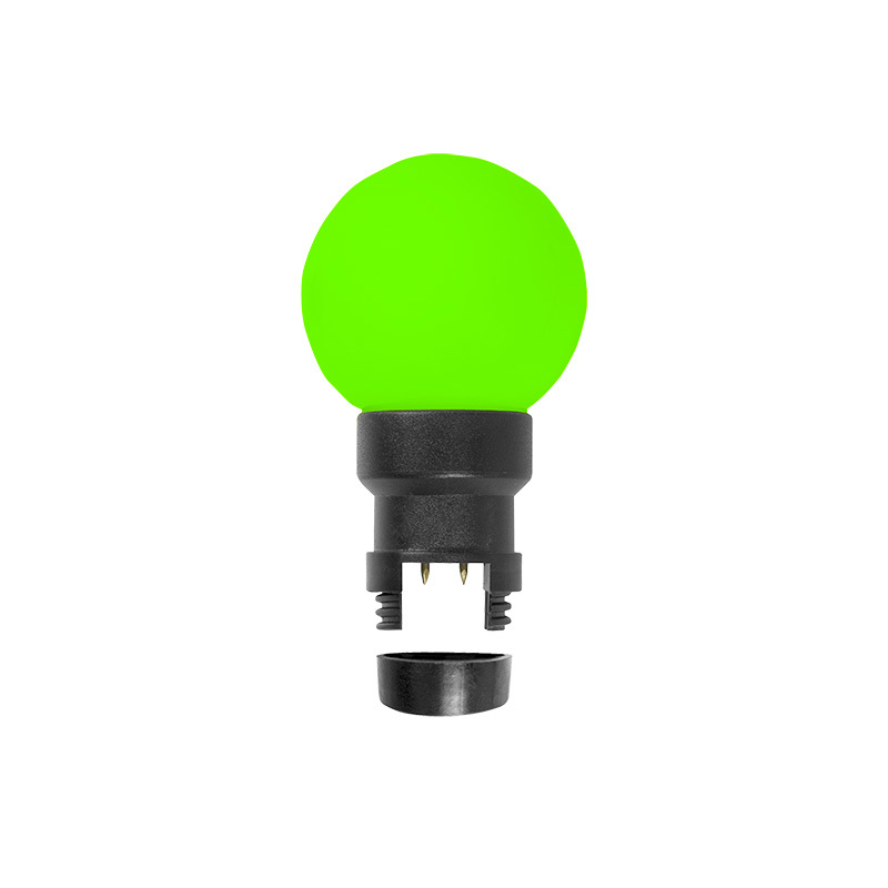 405-144 ∙ Лампа шар 6 LED для белт-лайта, цвет: Зелёный, Ø45мм, зелёная колба