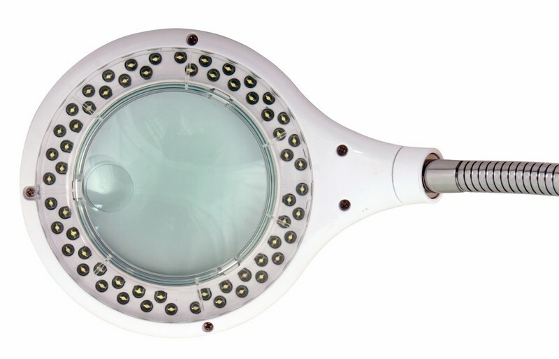 31-0244 ∙ Лупа настольная 3D+12D REXANT с подсветкой 60 LED, прищепка, белая