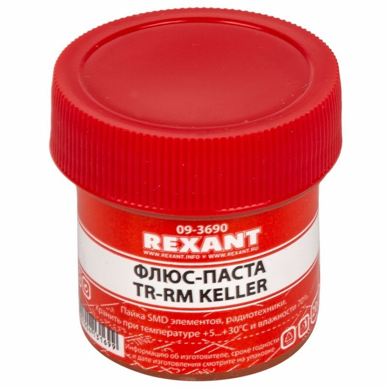 09-3690 ∙ Флюс для пайки REXANT, паста TR-RM KELLER, 20 мл, банка ∙ кратно 10 шт