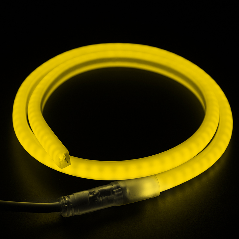 131-071 ∙ Гибкий Неон LED SMD 12х12 мм, форма - D, жёлтый, 120 LED/м, бухта 100м ∙ кратно 100 м