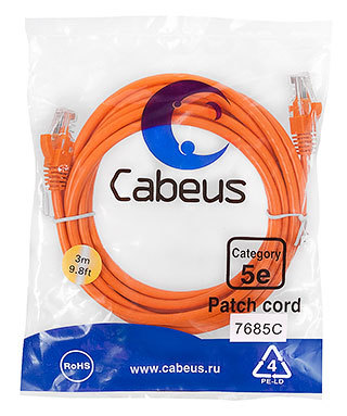 PC-UTP-RJ45-Cat.5e-3m-OR-LSZH (9524c)