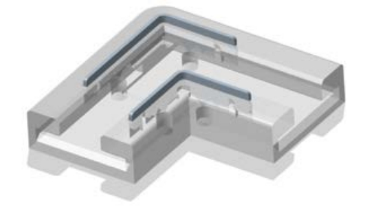 VARTON V4-R0-00.COB-0000.0004 Соединитель жесткий пластиковый прозрачный для ленты COB 10 мм, лента-лента L-поворот 5 шт