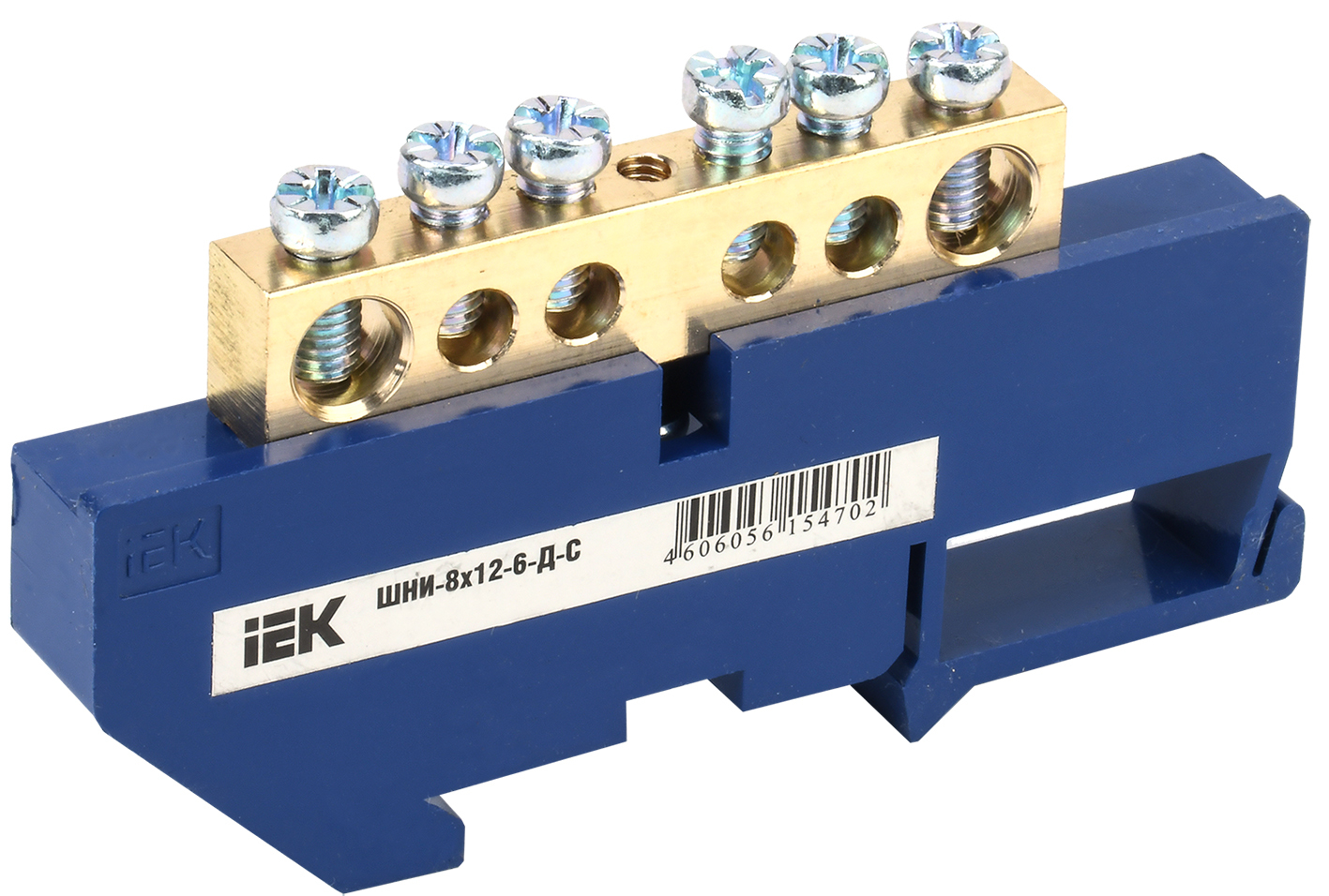 Шина YNN10-812-6D-K07 ∙ Шина N "ноль" на DIN-изол ШНИ-8х12-6-Д-С IEK