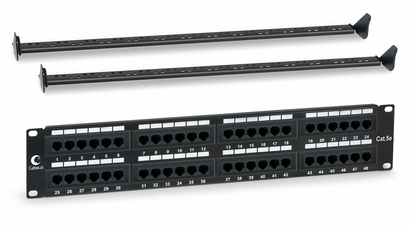 Патч-панель PL-48-Cat.5e-Dual (7001c)