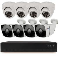 Комплект видеонаблюдения IP 2Мп Ps-Link KIT-B208IP 4 камеры для помещения, 4 камеры для улицы, ночная съёмка