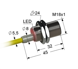 Датчик индуктивный бесконтактный PS2-18M45-8B21-Z