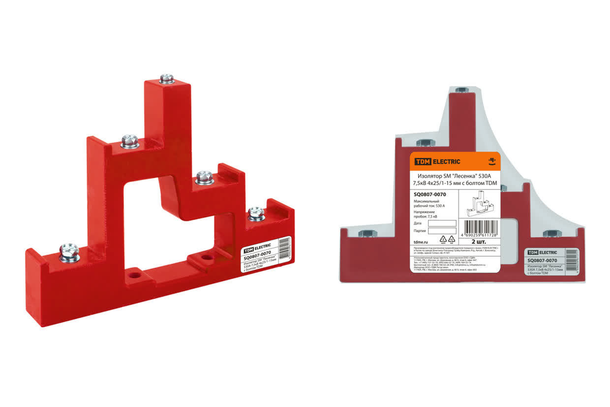 TDM ELECTRIC SQ0807-0070 SM "Лесенка" 530А 7,5кВ 4х25/1-15мм с болтом (Упаковка 2шт)
