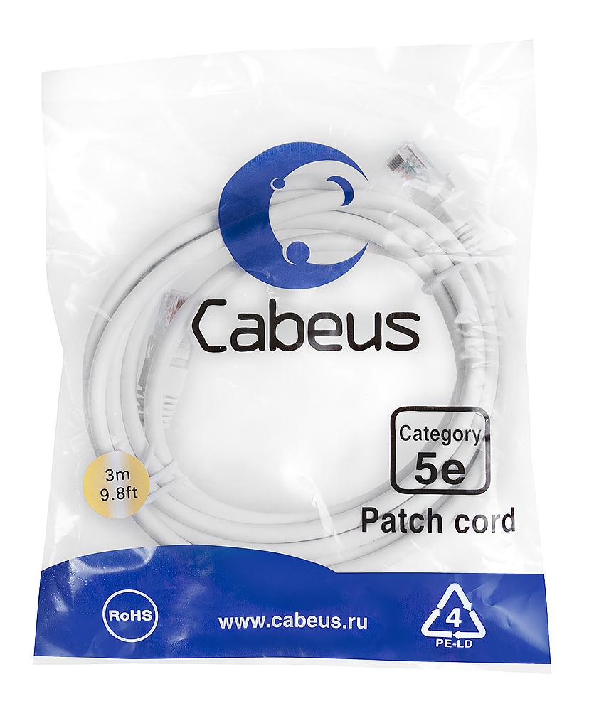PC-UTP-RJ45-Cat.5e-3m-WH-LSZH (9492c)
