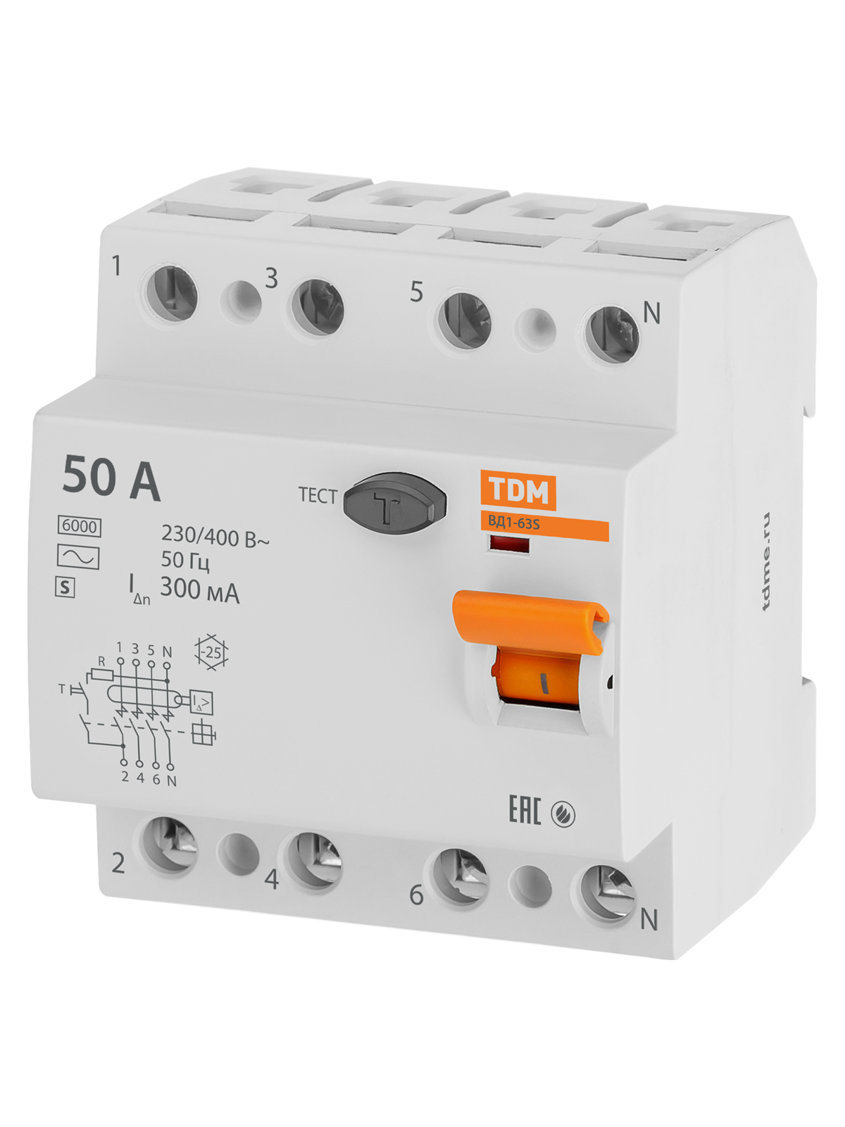 Устройство защитного отключения TDM ELECTRIC SQ0203-0071 ВД1-63S 4Р 50А 300мА