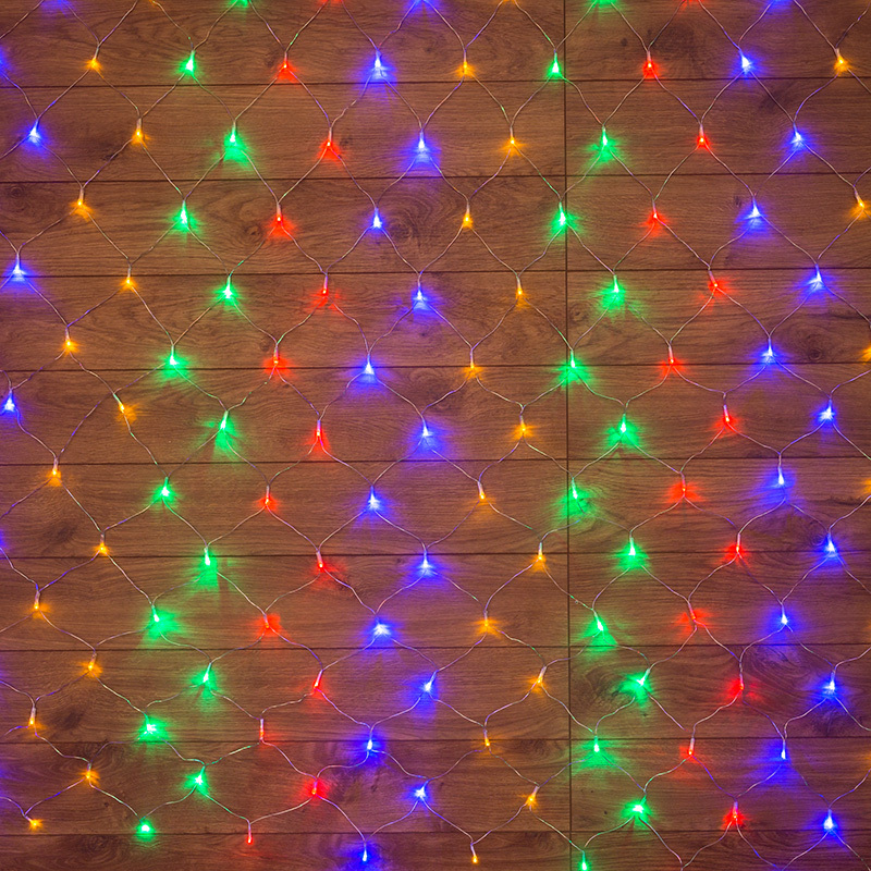 Гирлянда 215-119-6 ∙ Гирлянда "Сеть" 1х1,5м, прозрачный ПВХ, 96 LED Мультиколор