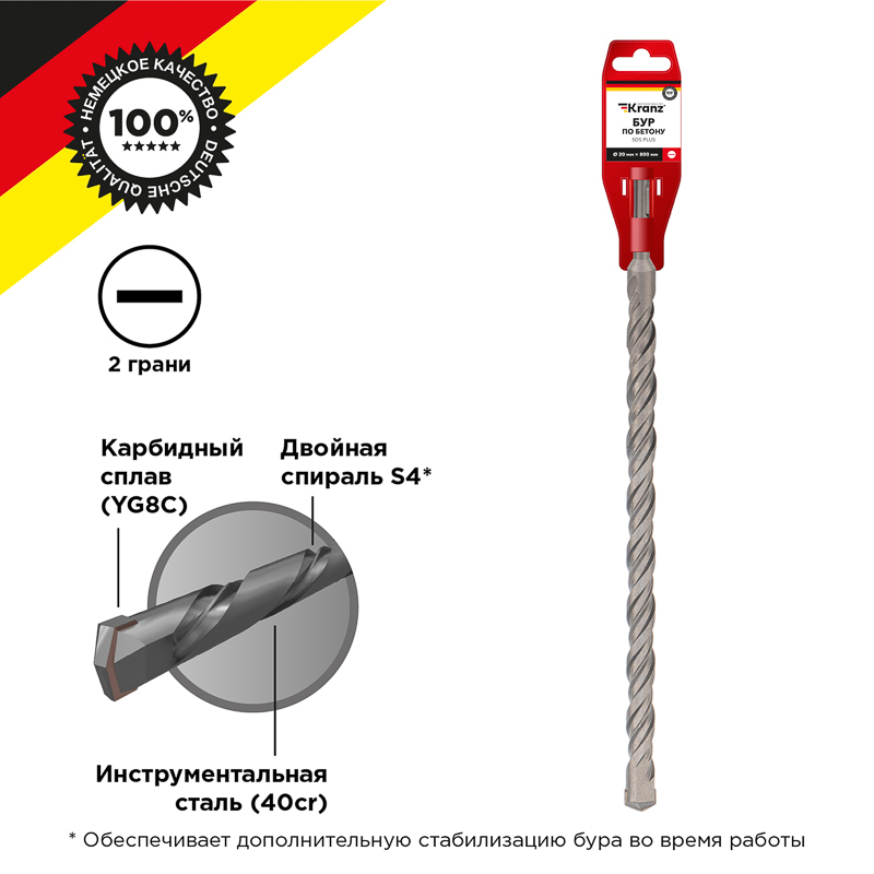 KR-91-0079 ∙ Бур по бетону 20x800x740мм SDS PLUS KRANZ
