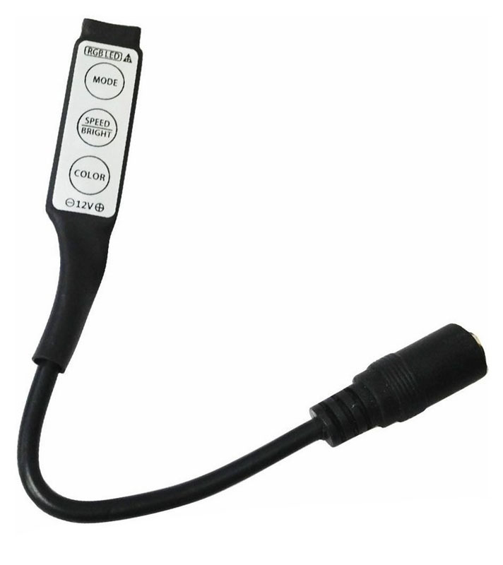 Контроллер 143-106 ∙ LED мини контроллер с разъемом 5,5х2,1 мм 72/144 W, 3 кнопки, 12 V/24 V